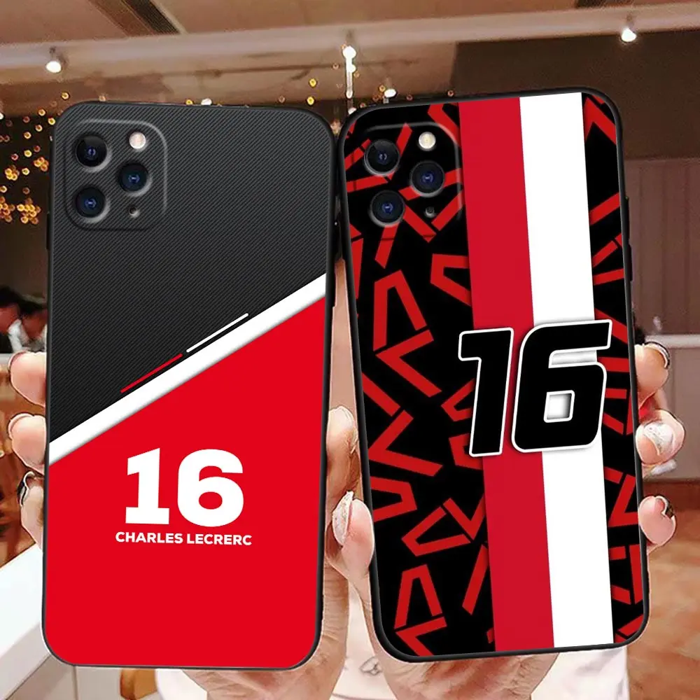 

Charles Leclerc Number 16 Sports car Phone Case For Apple iPhone14 13 12 11 Pro Max Mini XR X XS 8 7 SE Plus Max 5G Cover Fundas