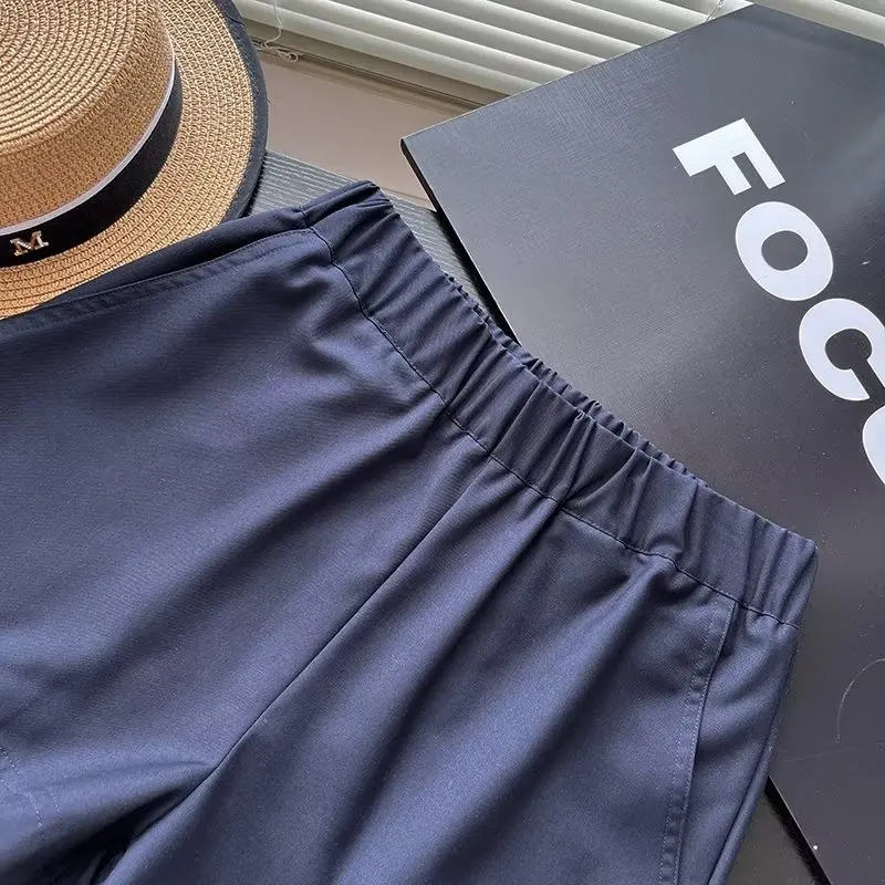 Jenny&Dave Summer Ladies Straight Casual Bermuda Women Fashion Simple Solid Color Loose Commuter Shorts