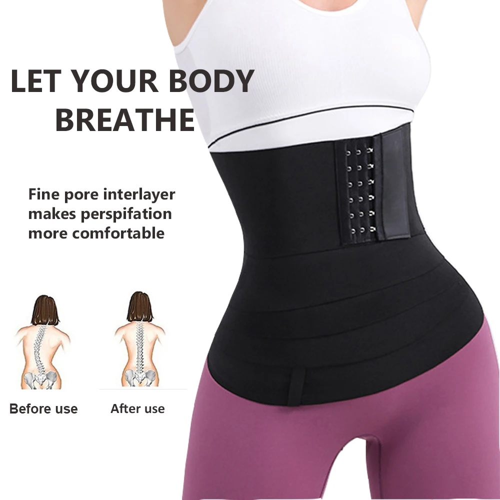 Waist Trainer Trimmer Belt Adjustable Belly Tummy Control Snatch Me Up Buckle Wrap for Women Slimming Body Shaper Stretch Bands