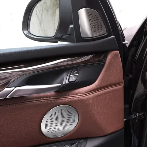 Для BMW X5 X6 E70 E71 декоративная крышка для автомобильной двери аудио динамика защитная наклейка из нержавеющей стали аксессуары для интерьера