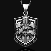 vintage sword knight necklace for men gift european medieval templar warrior pendant biker necklace