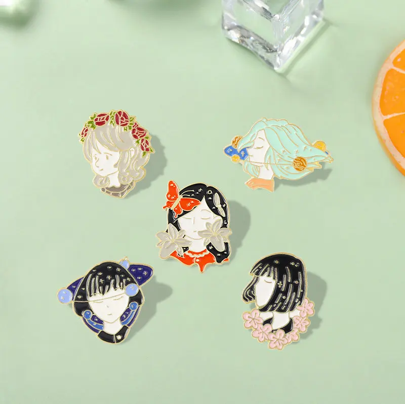 Эмалированные булавки на заказ планеты цветы броши-бабочки значки лацканах