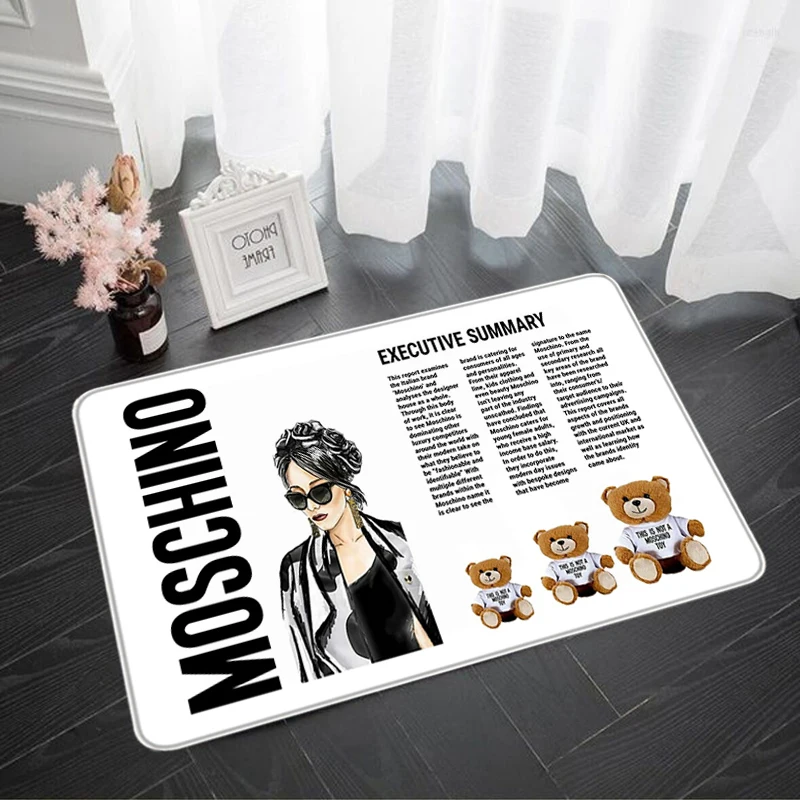 

Living Room Mat Moschino Rug Floor Mat Kitchen Carpet Home Room Decor Custom Entrance Doormat Rug Foot Bathroom Mat for Weddding