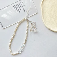 fashion pop beaded lanyard mobile phone chain beauty jewelry accessories cartoon acrylic bear butterfly pearl bracelet female