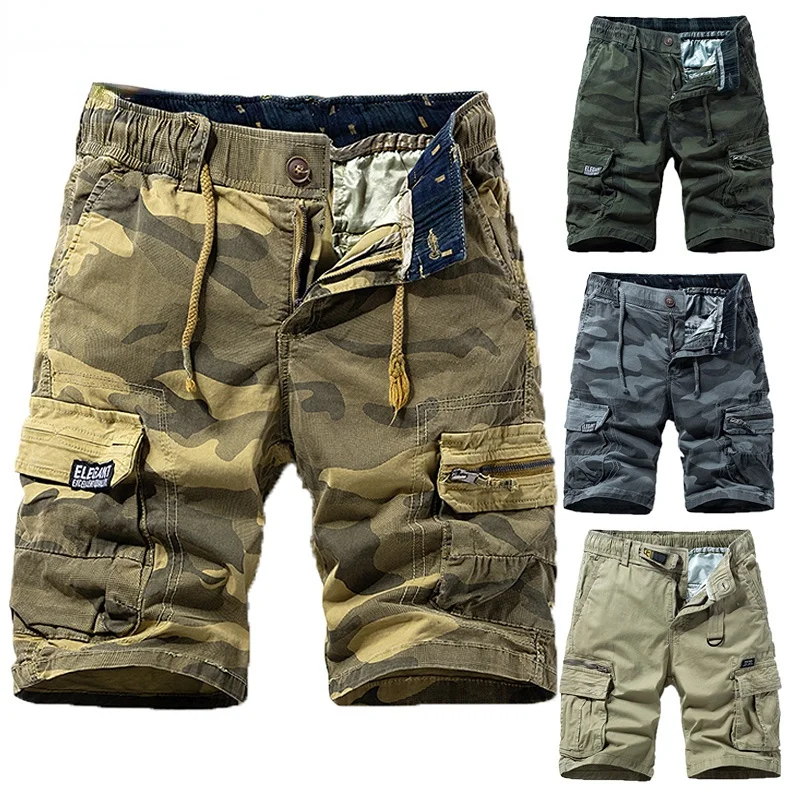 

Cotton Cargo 2023 New Summer Camouflage Men Clothing Casual Breeche Bermuda Beach Jogger Shorts Male Hot Dropshipping