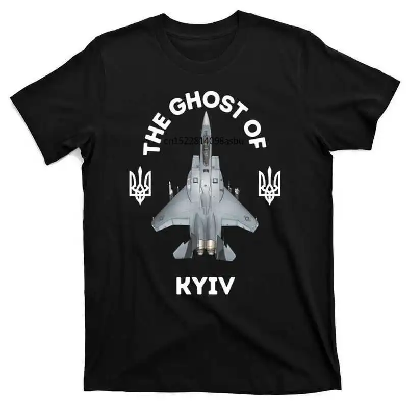 

The Ghost Of Kyiv,The Hero Of Kyiv Ukraine T-Shirt Short Sleeve Casual 100% Cotton Shirts