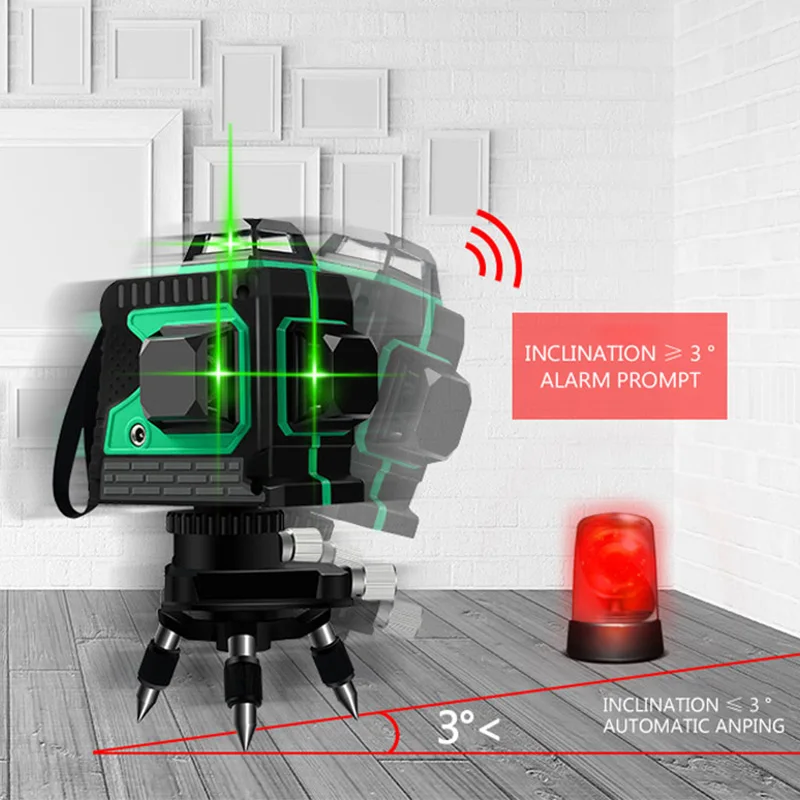 12-линейный уровень зеленый свет настенная наклейка высокая точность сильный