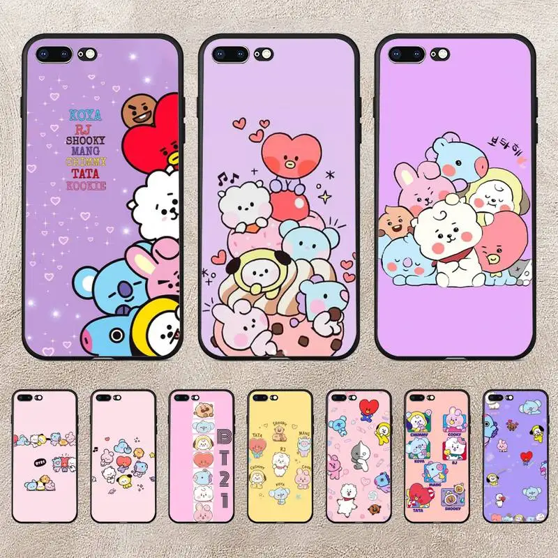 

Cute Kpop Cartoon B-BT21 Phone Case For Huawei Y5 Y62019 Y52018 Y92019 Luxury Funda Case For 9prime2019