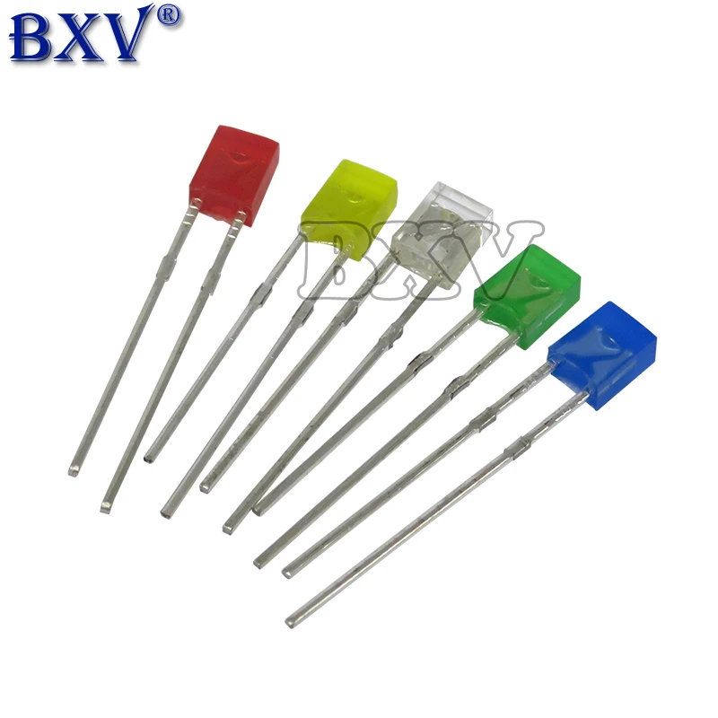 100 шт./лот 2X3X4 2X5X7 квадратный светодиод 234 257 светоизлучающий диод синий красный