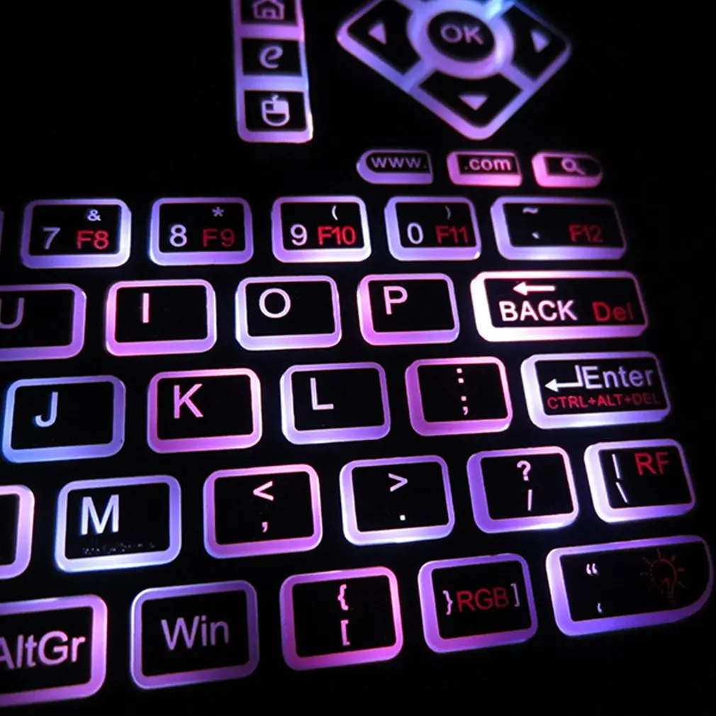 Мини-клавиатура Q9A с сенсорной панелью цветная небольшая беспроводная