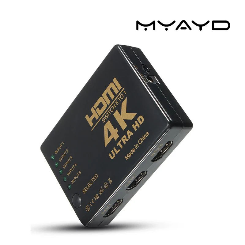 HDMI переключатель 5X1 порт Sup 2K 4K HDCP 5 в 1 выход коммутатор Интеллектуальный