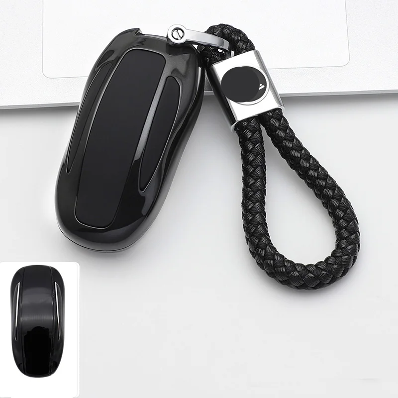 

Цветной металлический корпус, кольцо для ключей для Tesla Model 3, модель S, Y, X, Автомобильный ключ, защитная крышка, аксессуары для модификации, ав...