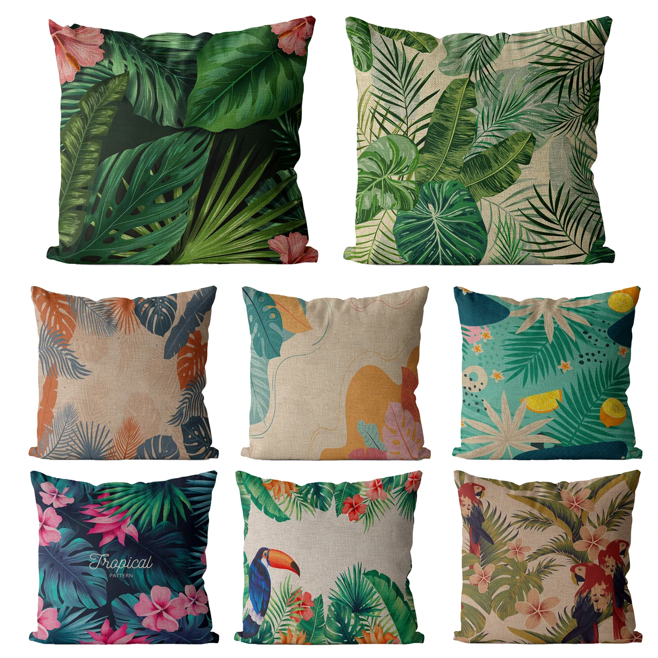 

Tropical Plant Pillow Cushion Cover Home Decor Sofa Leaf Decor Pillowcase Nature Cushions 40x40 Personalized Gift F0489