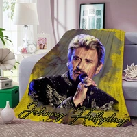 fashion johnny hallyday flannel blanket christmas gift for girl boys teens 3d print kids adults quilts home decor party blanket