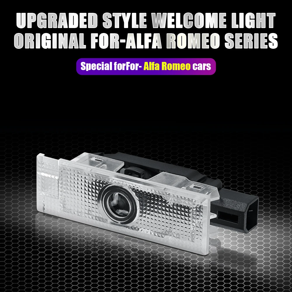 

2PCS LED Car Door Badge Projector Welcome Light For Alfa Romeo Stelvio Giulia 2017 Decoration Accessories