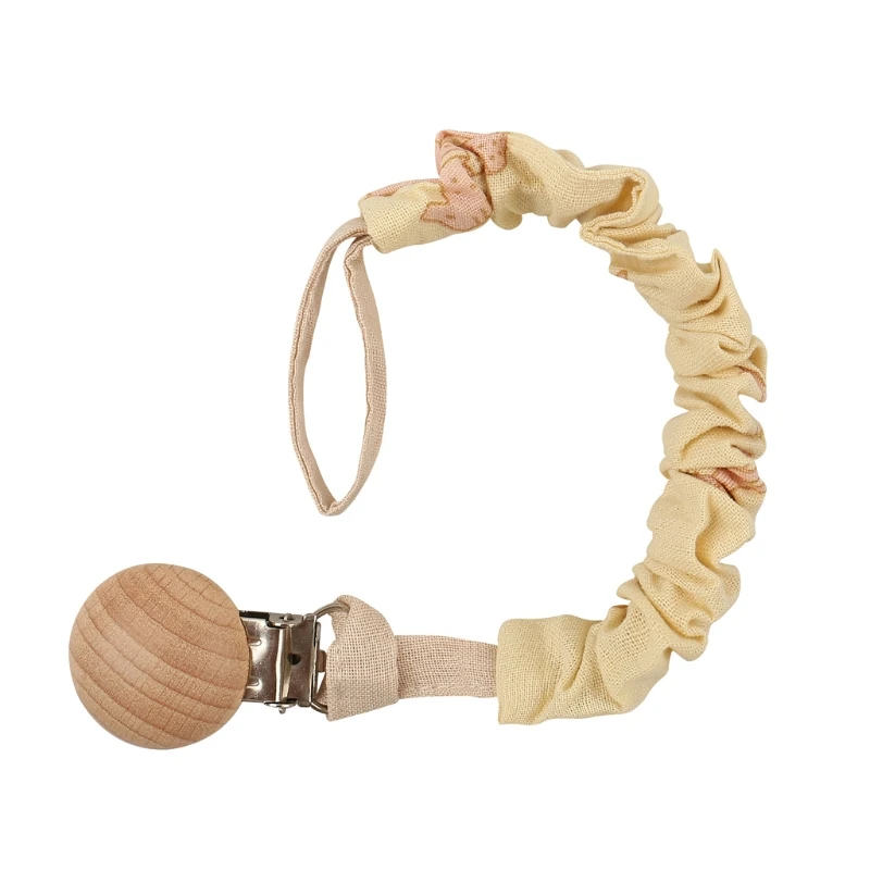 

Baby Cotton Pacifier Chain Beech Wood Pacifier Clip Infant Teething Toys Holder For Nipples Baby Teether