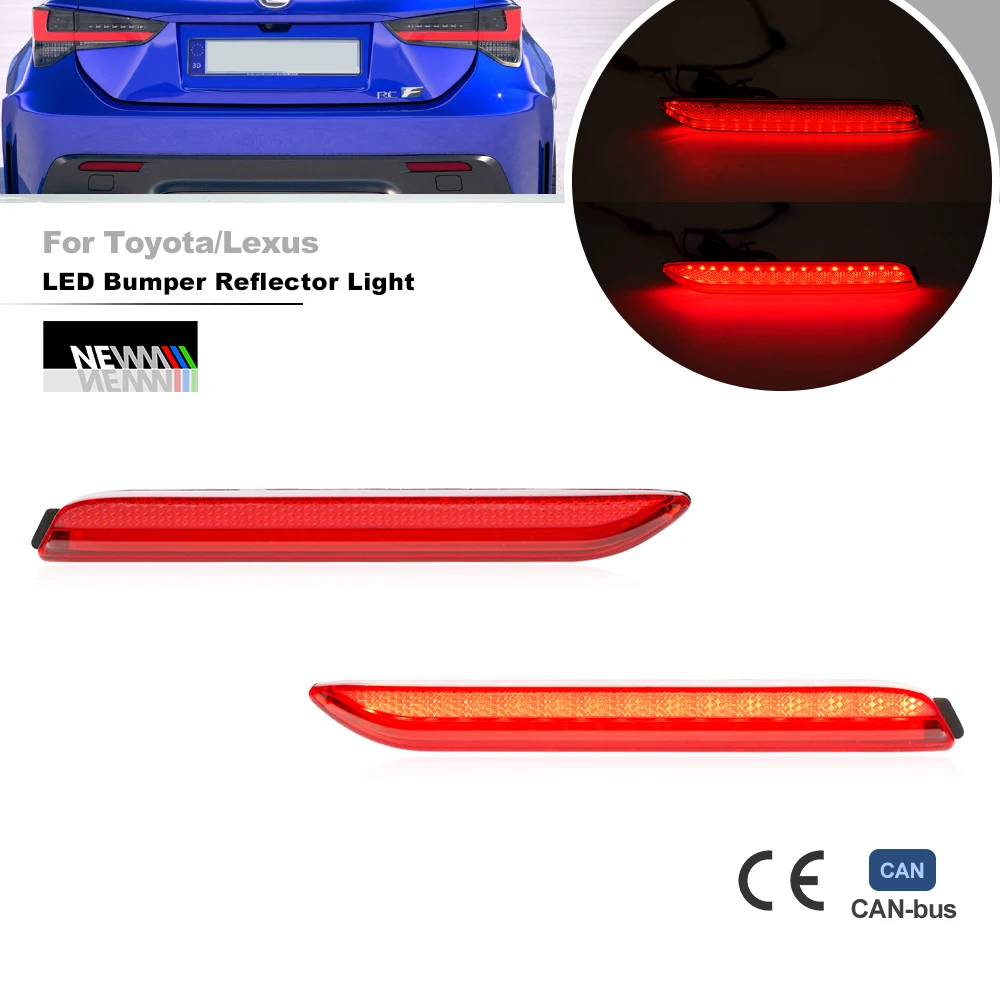 

Для Lexus 2023+ RX350 RX350h 2015-2024 RC200t RC300 RC350 RC F NX200t NX300 Светодиодные отражатели бампера Задний стоп-сигнал