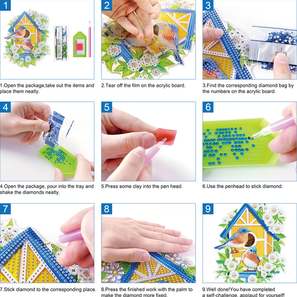 12 шт. акриловые рождественские мультяшные 5D DIY Алмазные художественные подвесные