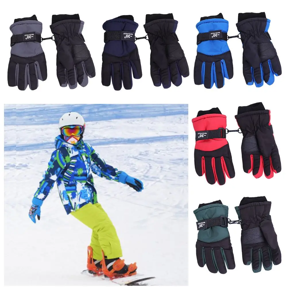 

Winter Windproof Cartoon Children Boys Girls Cute Sports Mittens Thick Warm Waterproof Kids Ski Gloves