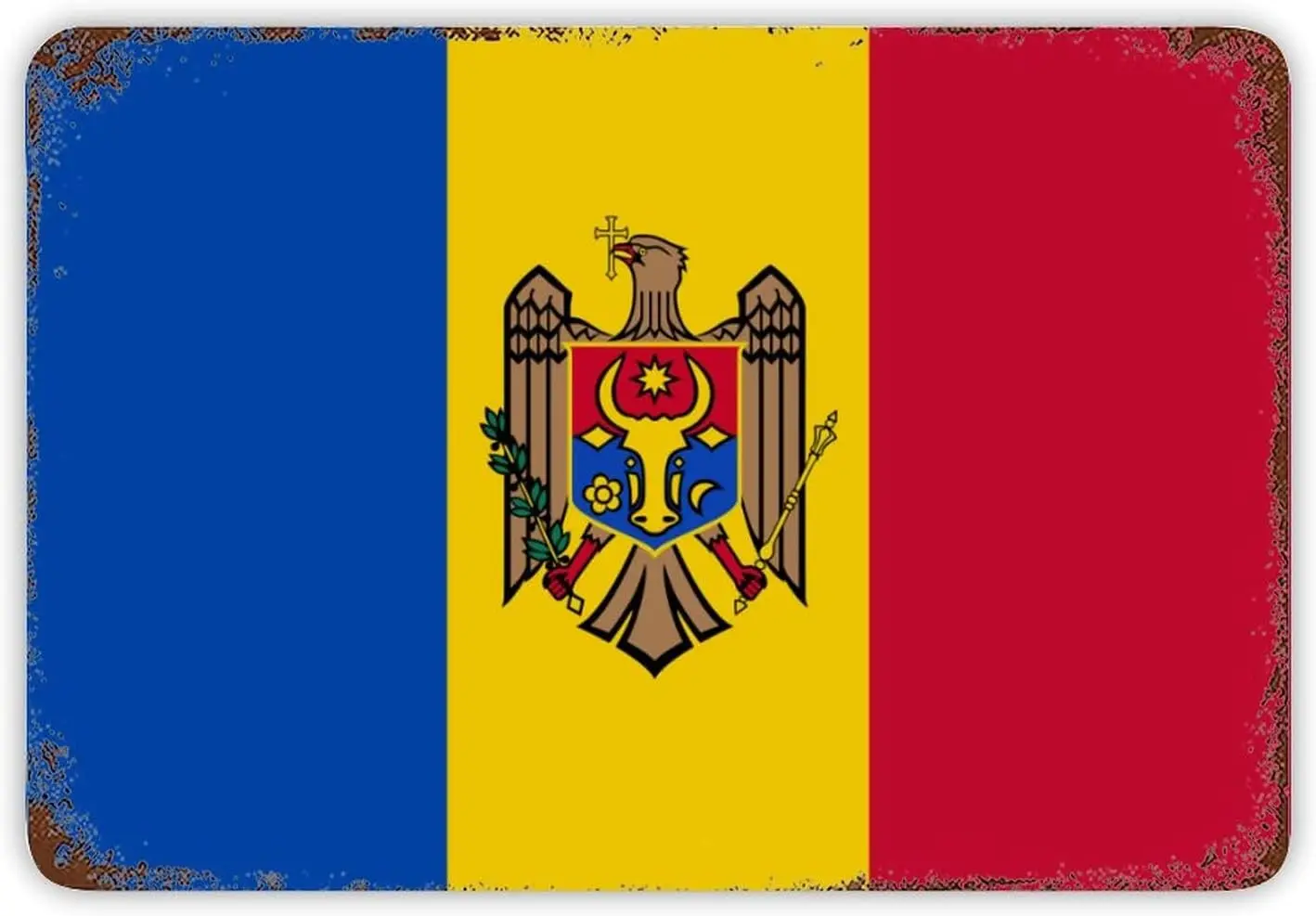 Классический металлический флаг молдовский жестяной знак страны железный