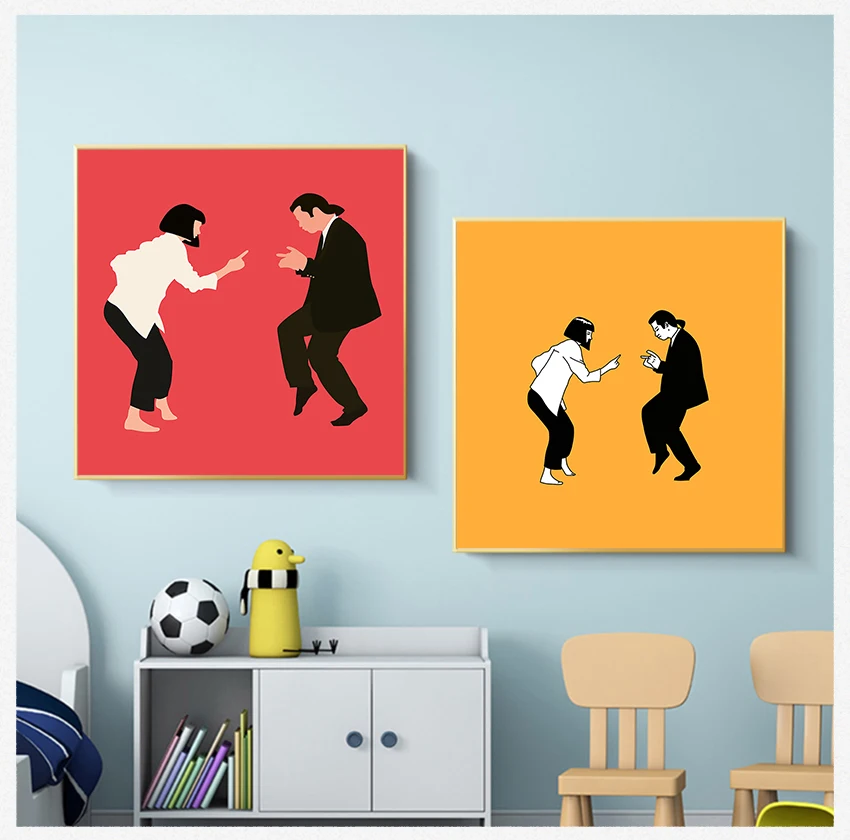 

Poster and Prints Wall Art Pictures for Bedroom Decor Frameless Classic Movie Pulp Fiction Poster Canvas Painting