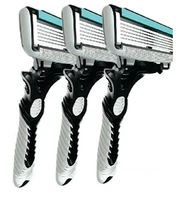 original dorco mens razor blade 6 layer shaver travel manual shaving razors with original handle safety razor replaceable heads