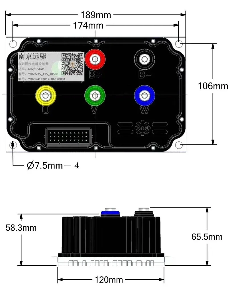 Фото QS138 90H 4000 Вт двигатель BLDC среднего привода со звездочкой 4328 и синусоидальным контроллером для электрического мотоцикла №4