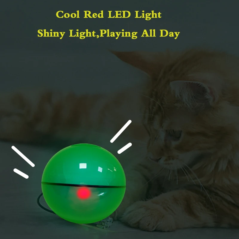 

Smart Interactive Cat Toy Colorful LED Self Rotating Pet Ball Toys USB Rechargeable Kitten Automatic Ball Toys Cat Accessories