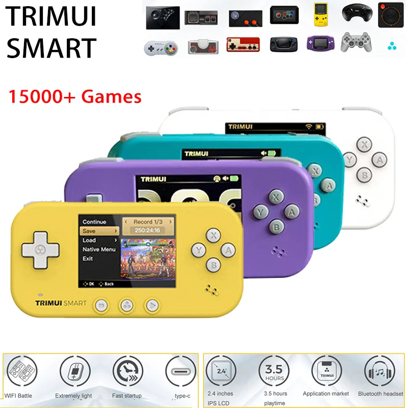 

Trimui Smart/Trimui Model S Game Console 2.4Inch IPS LCD Wifi Retro Video Game Console 15000 Games Portable Handheld Game Player
