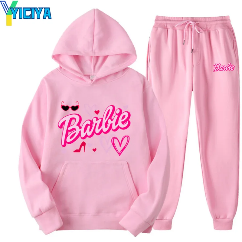 

Спортивный костюм YICIYA для женщин, комплект из двух предметов, толстовка с капюшоном и штаны от пота, уличная одежда