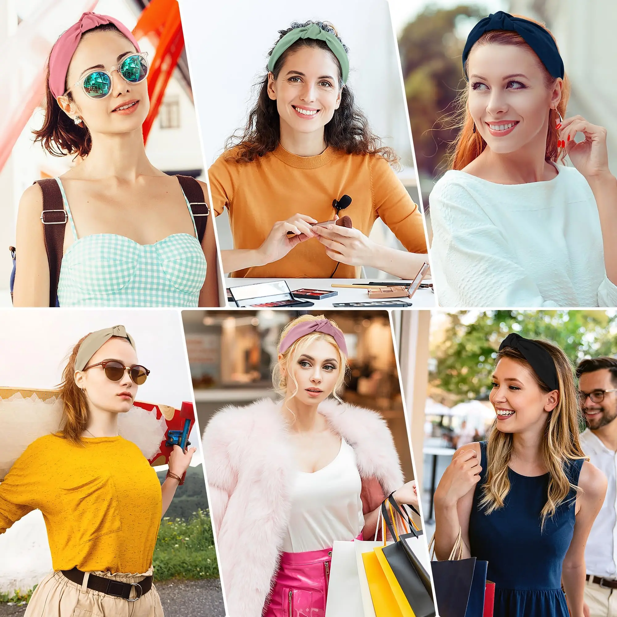 Женские новые модные резинки для волос с узлом однотонные простые спа-шоппинг