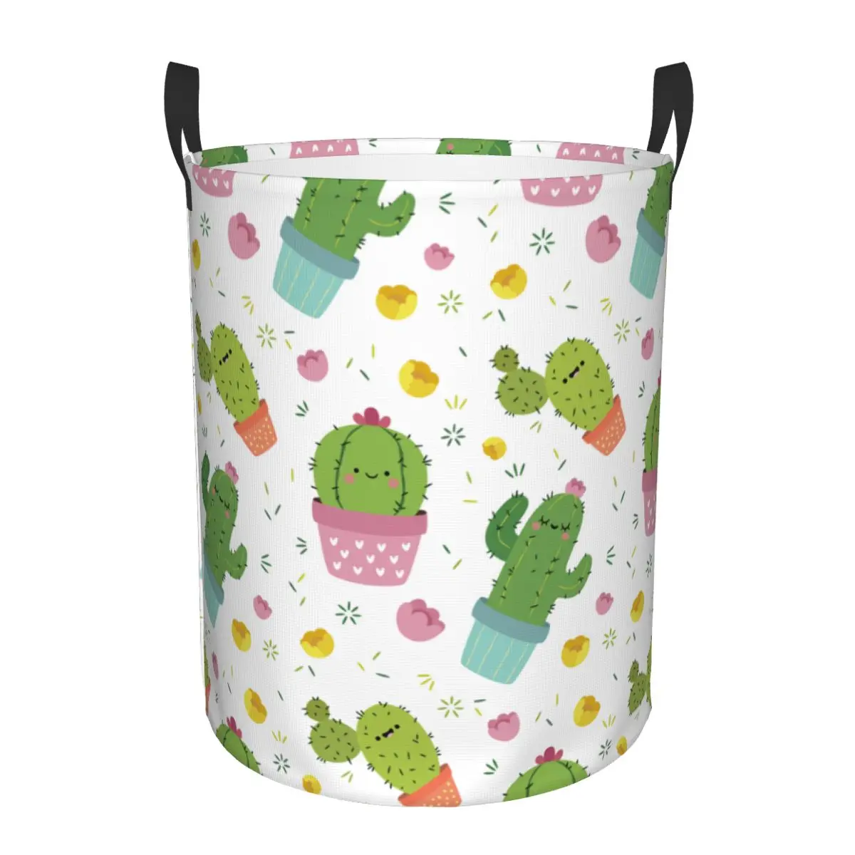 

Dirty Laundry Basket Cactus Pattern Folding Clothing Storage Bucket Toy Basket Home Waterproof Organizer
