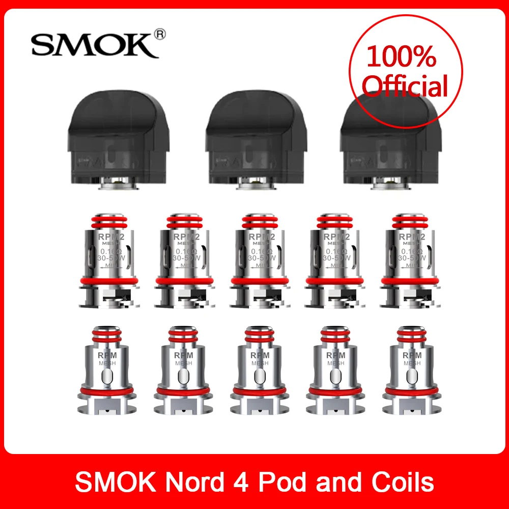 

Картридж SMOK Nord 4, 4,5 мл, 2 катушки RPM