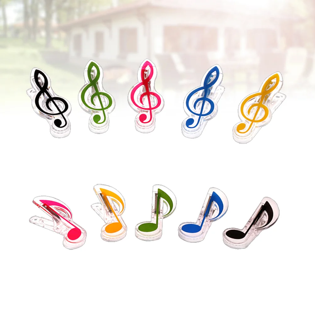 

10 Pcs Colored Binder Clips Piano Music Holder Plastic Grip Score Notes Colorful