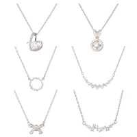 fashion jewelry gifts wedding bridal jewelry luxury cubic zirconia zircon pendant necklace silver necklace pendant