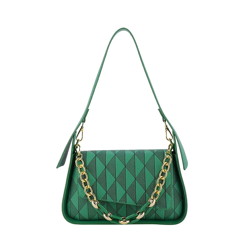 Women Shoulder Bags Luxury PU Handbag Vintage Clip Clutch Bag Purses Mini Acrylic Chain Crossbody Totes Ladies Trendy Hand Bag