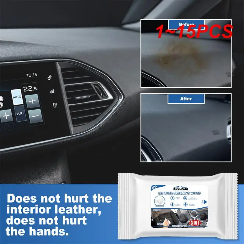 

1~15PCS Car Interior Cleaning Wipes Clean Tool Multi-functional for Dashboard Seat Leather Console Carpet Disposable Auto