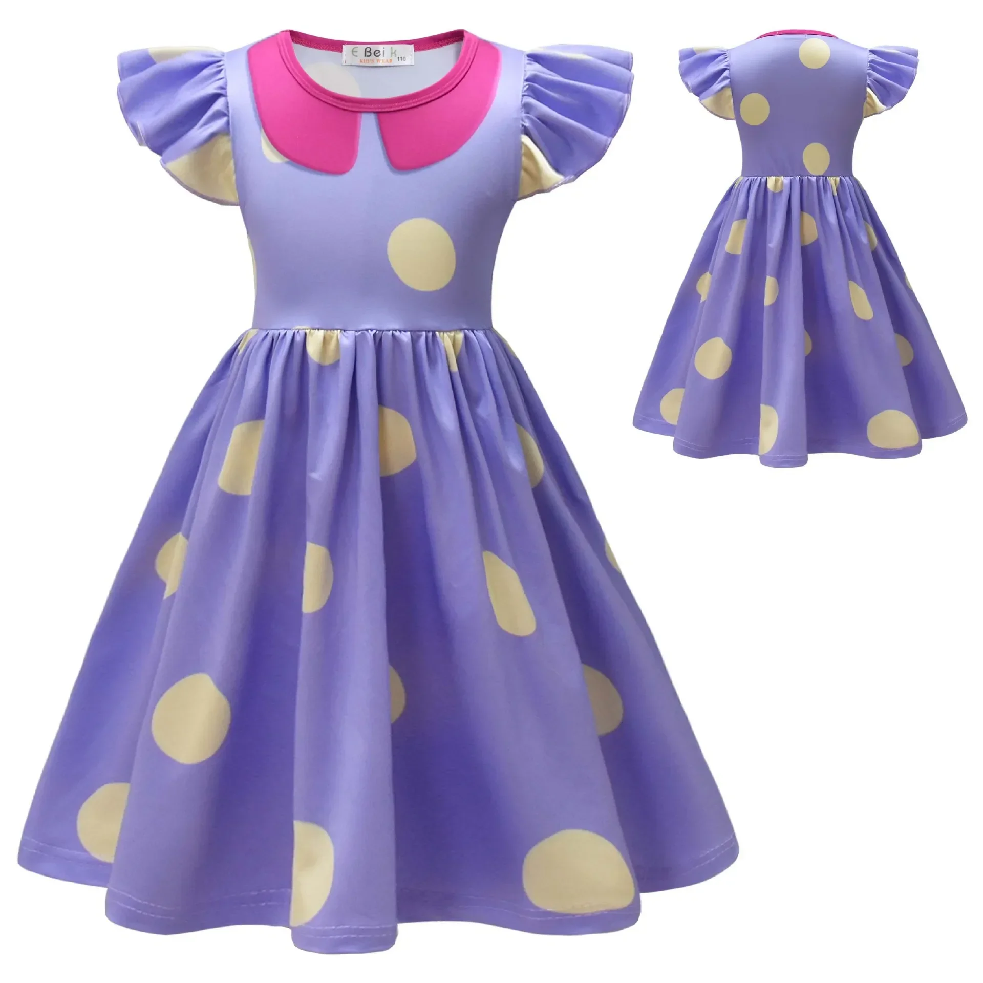 Inside Out 2 Envy Cosplay Costume Princess Dress +Wig+ Bag for Kids Girls Halloween Carnival Birthday Happiness Up Outfits