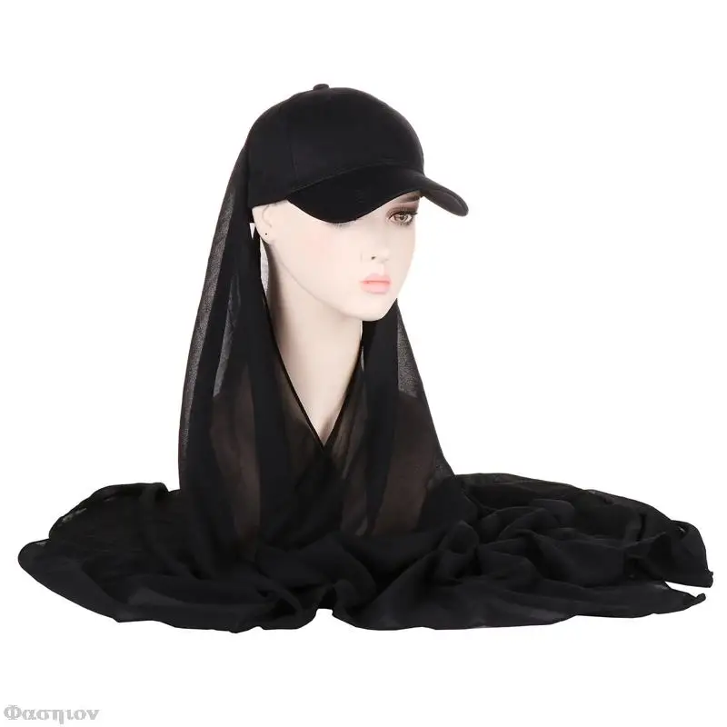 

Искусственная шаль для мусульманских женщин, головной платок, шарф, готовый к ношению под хиджаб шапка, элегантные однотонные шапки для рак...
