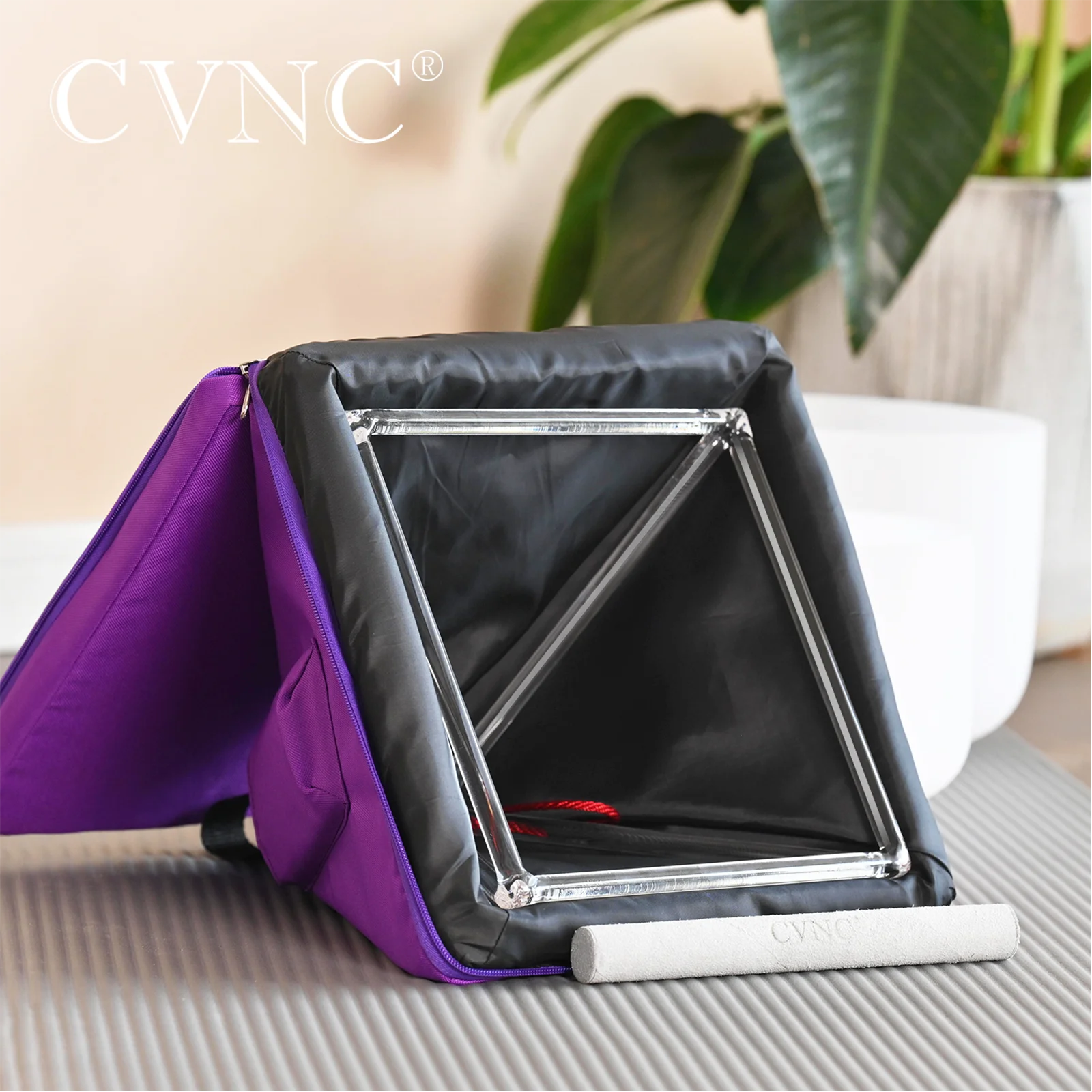 CVNC-Crystal Singing Pyramid for Sound Healing Therapy with Bag Clear Quartz 5 or 6 Inch