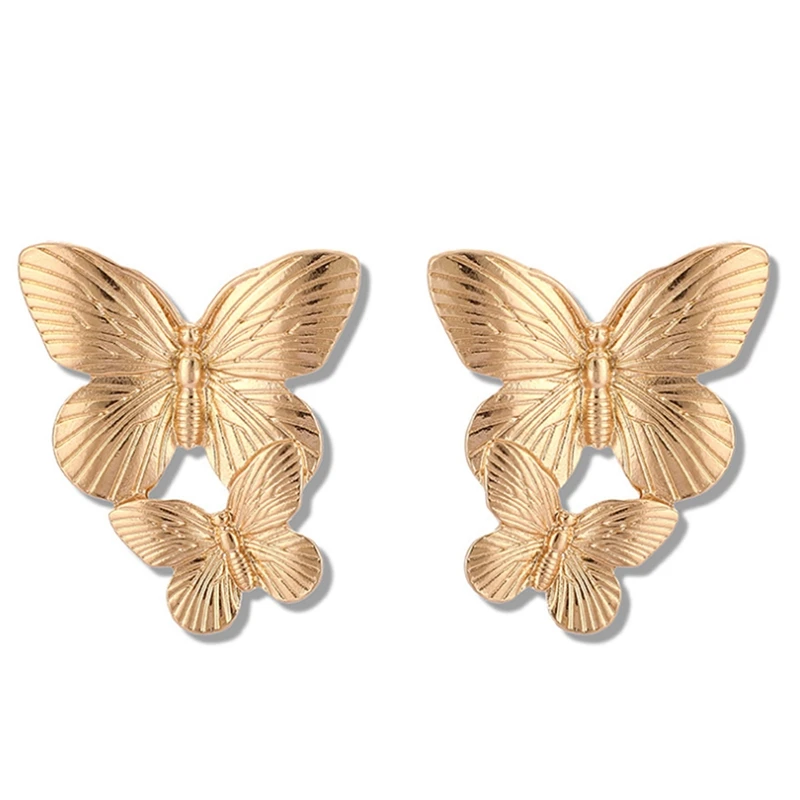 

Золотые Большие серьги-бабочки Изысканная Золотая подвеска серьги эффектные очаровательные серьги ювелирные изделия для женщин и девочек