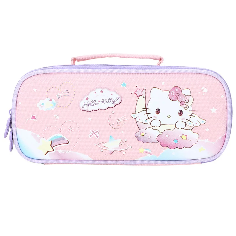 Hello Kitty Children's Pencil Case Large Capacity Portable Stationery Box Girl Cute Cartoon Pencil Case Korean Style Girl