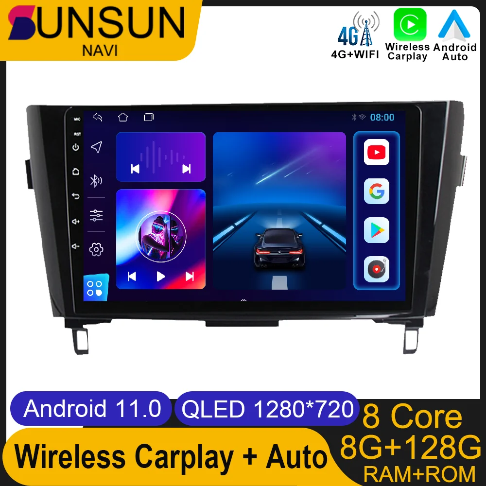 

Android 11 для Nissan Qashqai J11 X-Trail 3 T32 2013 - 2017 Автомагнитола стерео мультимедийная навигация видеоплеер QLED Carplay
