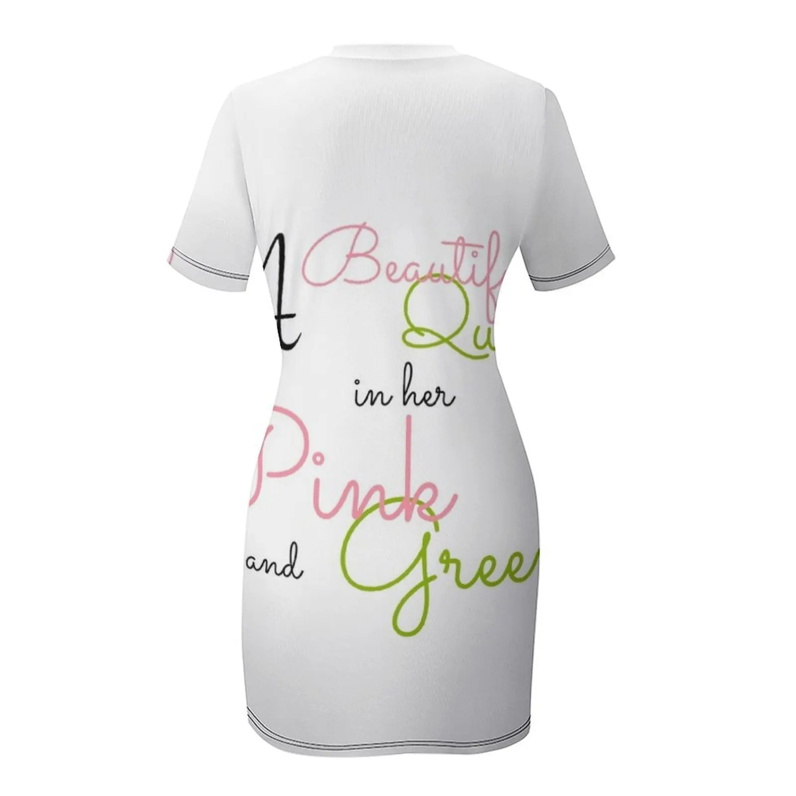 Красивая королева в розовом и зеленом платье HBCU с короткими рукавами стиле AKA