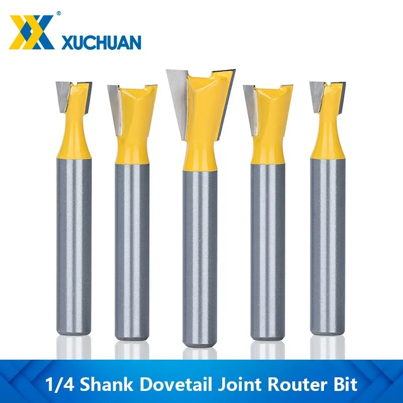 

Wood Milling Cutter 6mm 1/4 Shank Dovetail Joint Router Bit 14 Degrees Carbide Wood Cutter Woodworking Tools