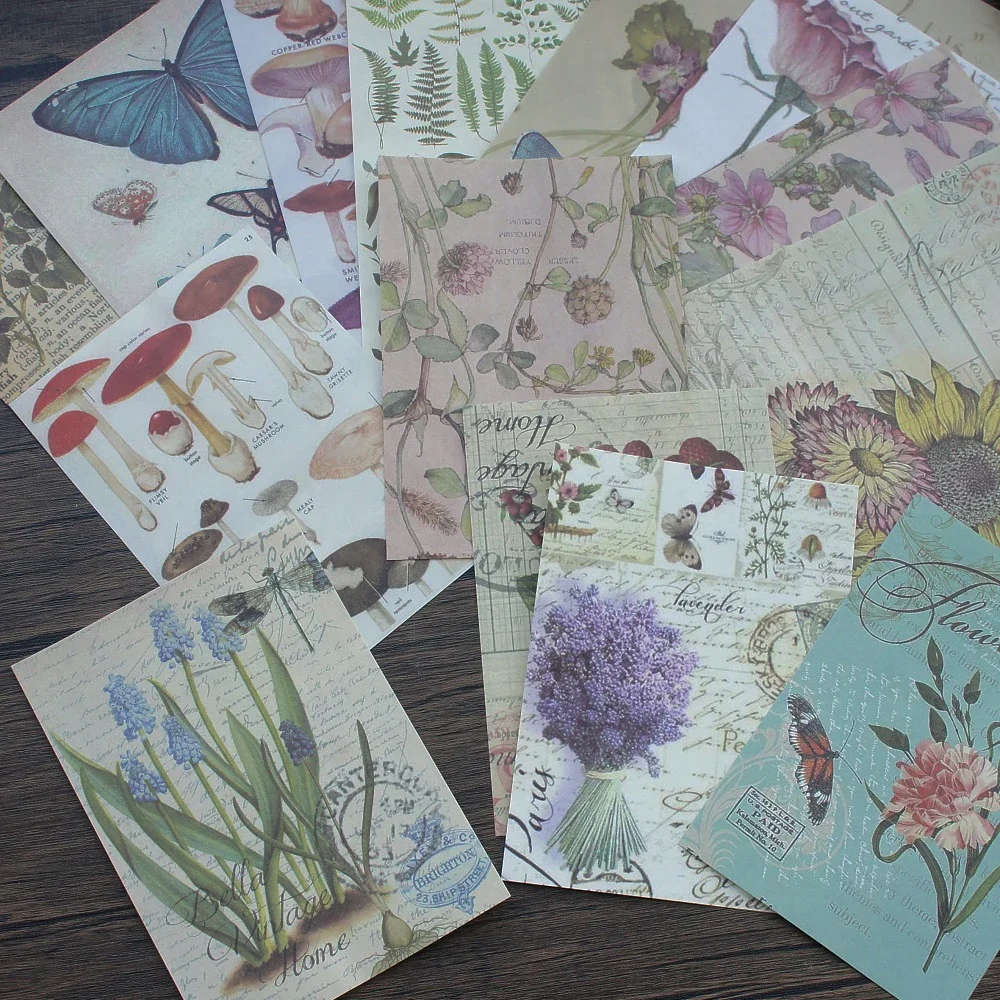 56 шт. DIY Ручная роспись цветок сказка бабочка тема фон крафт бумага набор бирок