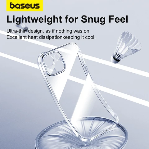 Прозрачный чехол Baseus для iPhone 15 Pro Max Plus, мягкий противоударный прозрачный чехол из ТПУ с полным объективом для iPhone 15, чехол