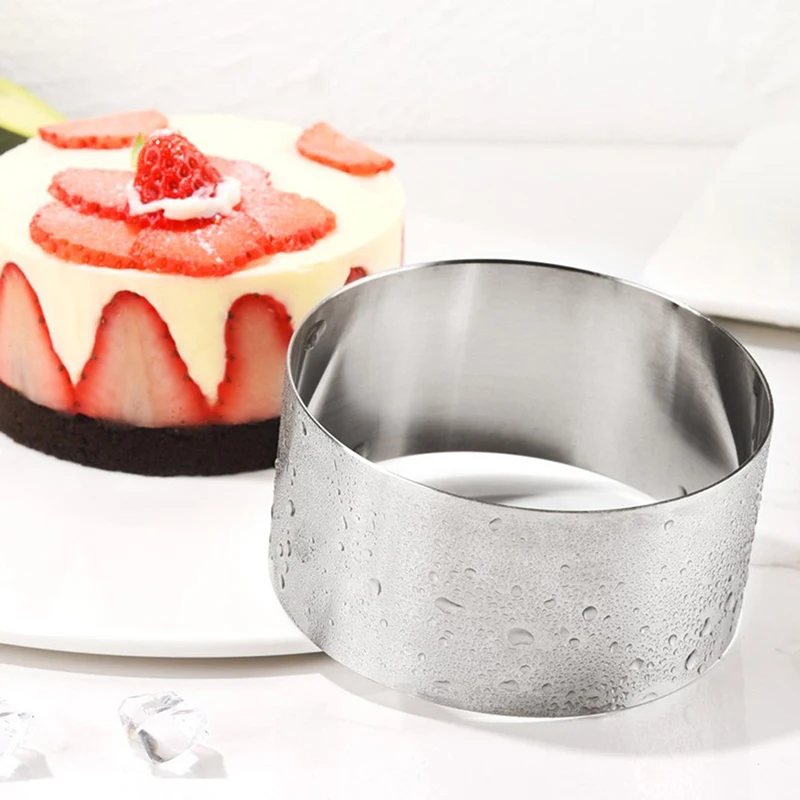 

Stainless Steel Cake Ring Mold Round Shape Reusable Mousse Circle Cutter DIY Baking Tools Kitchen Gadgets 5/6/8cm