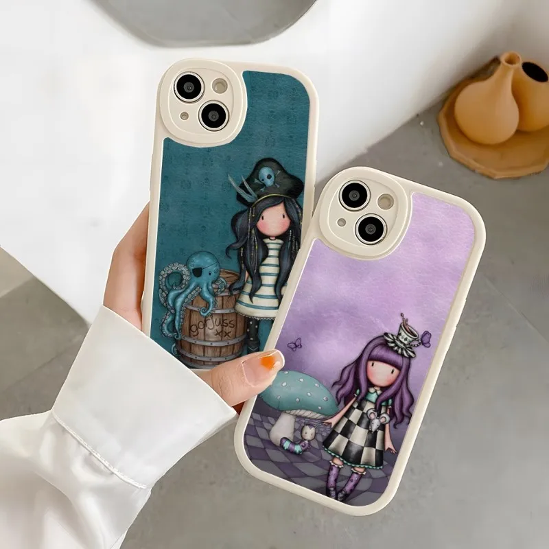 

Силиконовый чехол для телефона с S-сантолой и девушкой, для Iphone 14 Pro 11 13 12 Mini X Xr Xs Max 7 8 Puls Se 2020