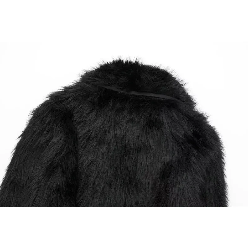 TRAF ZR стеганое пальто из искусственного меха черные укороченные зимние